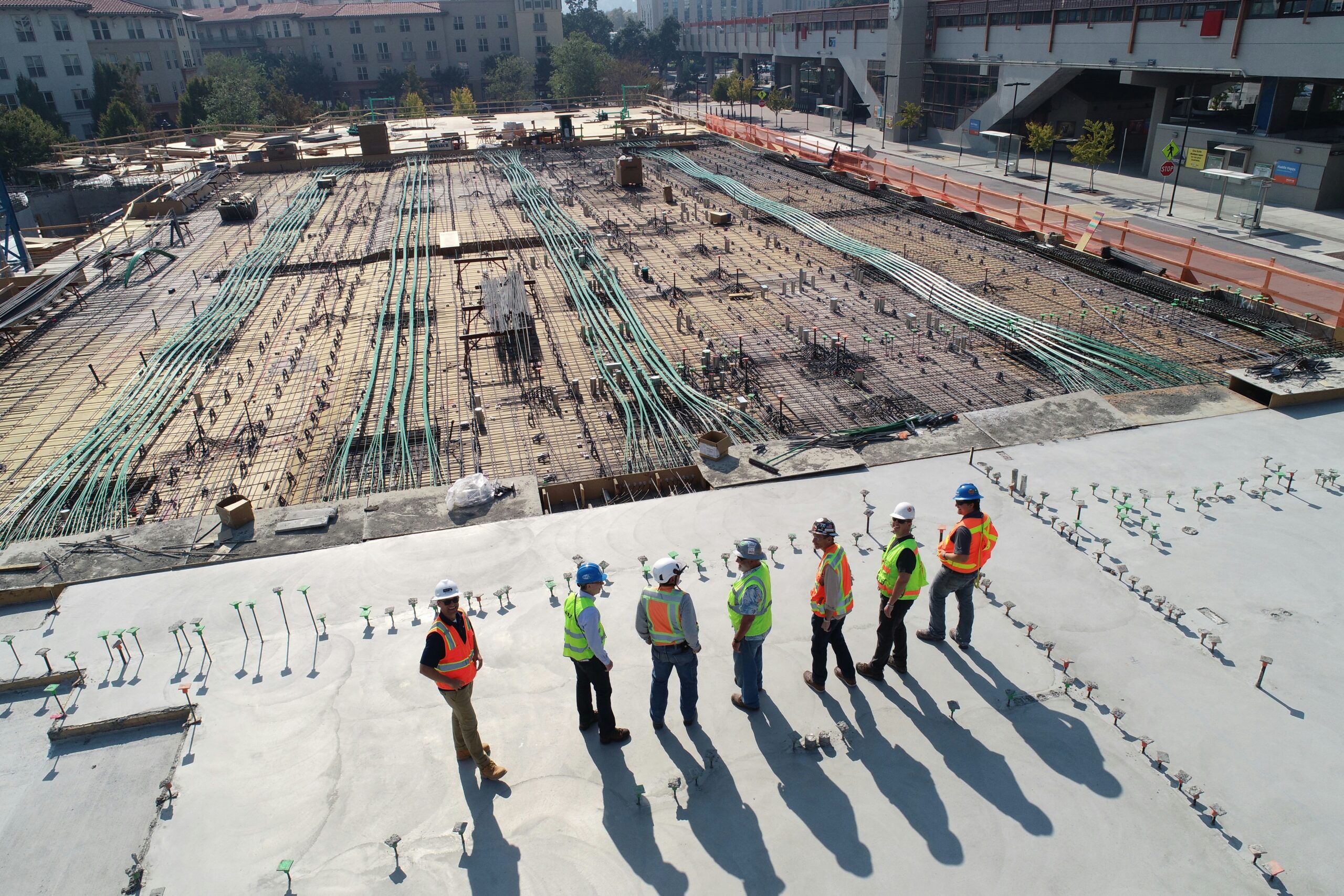 construction workers on a building site